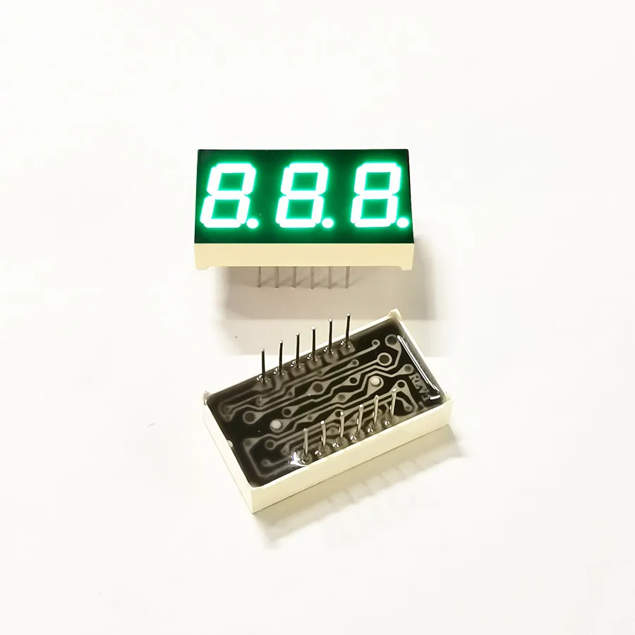 

10 шт. 0,4 дюйма 3-битный цифровой модуль зеленого света KYX-4301AGG/BGG 30*16*7 мм 12-контактный светодиод Digitron общий анод катод цифровая трубка