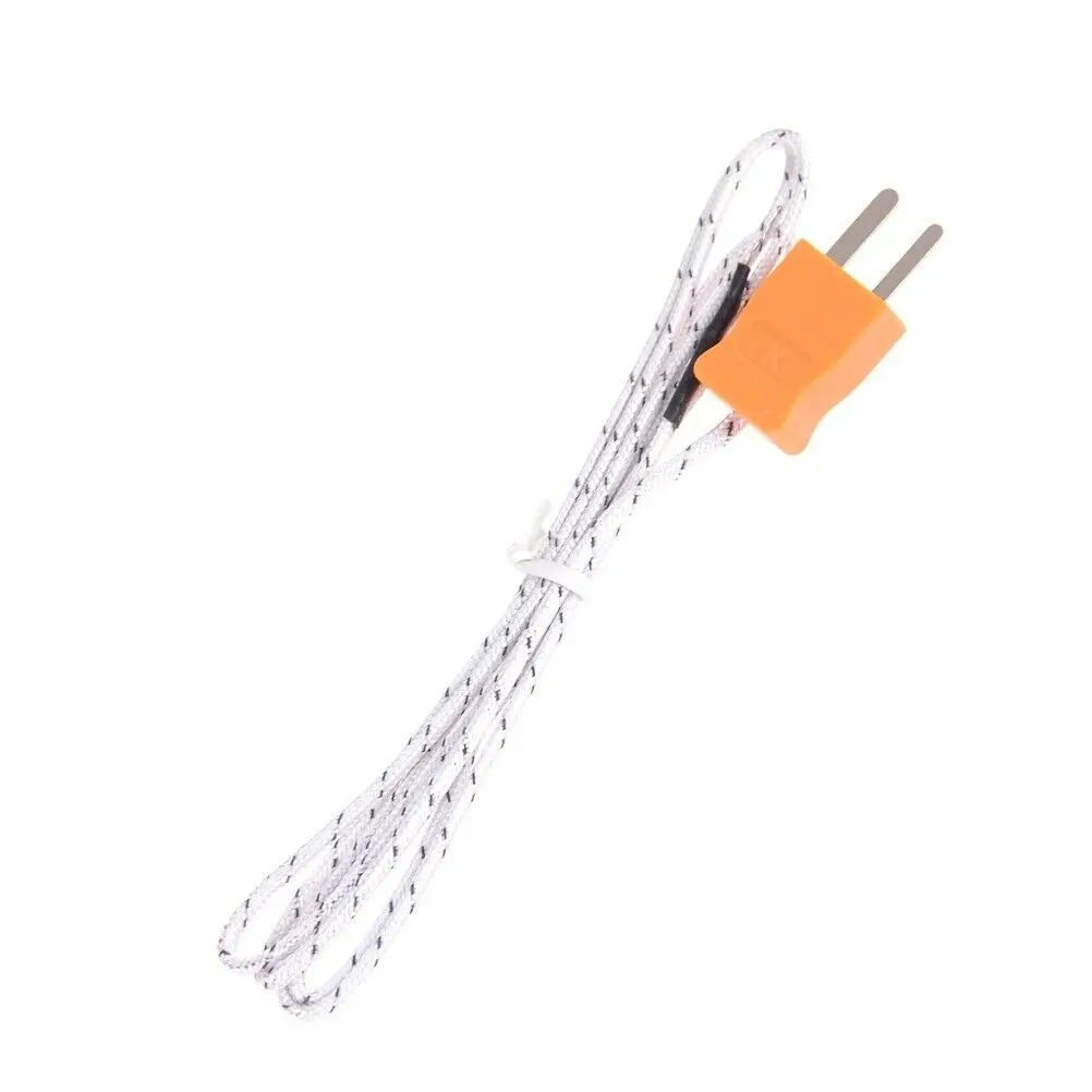 1M K-Type Thermocouple Probe Temperature Sensor for Digital Thermometer -20~500°C Fiberglass Cable Industrial Use