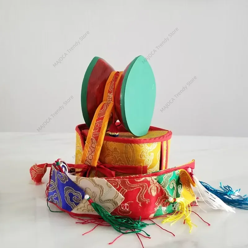 

Непальская кипарисовая древесина, Тамбурин из овчины, тибетская тантрическая инструменты, барабаны Dharma