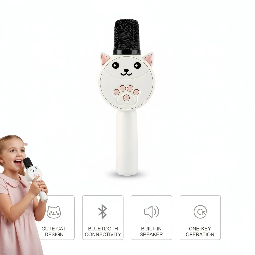 

Беспроводной Bluetooth-микрофон, динамик, караоке-машина, 4 изменения голоса, TWS TF-карта, HIFI звук, портативная игрушка KTV, подарок для детей