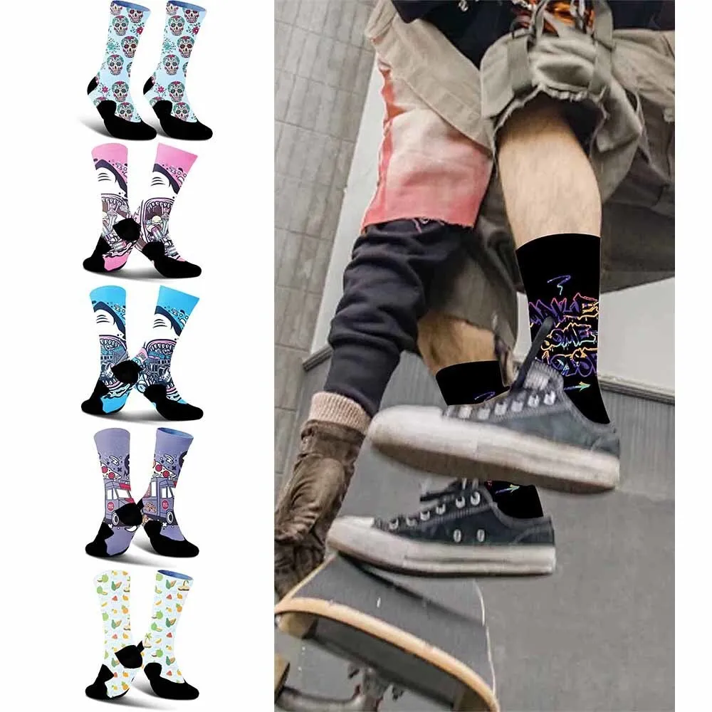 Brand new cool graffiti style patterned sports cycling socks, durable and breathable, tightly fitting, moisture wicking,unisex