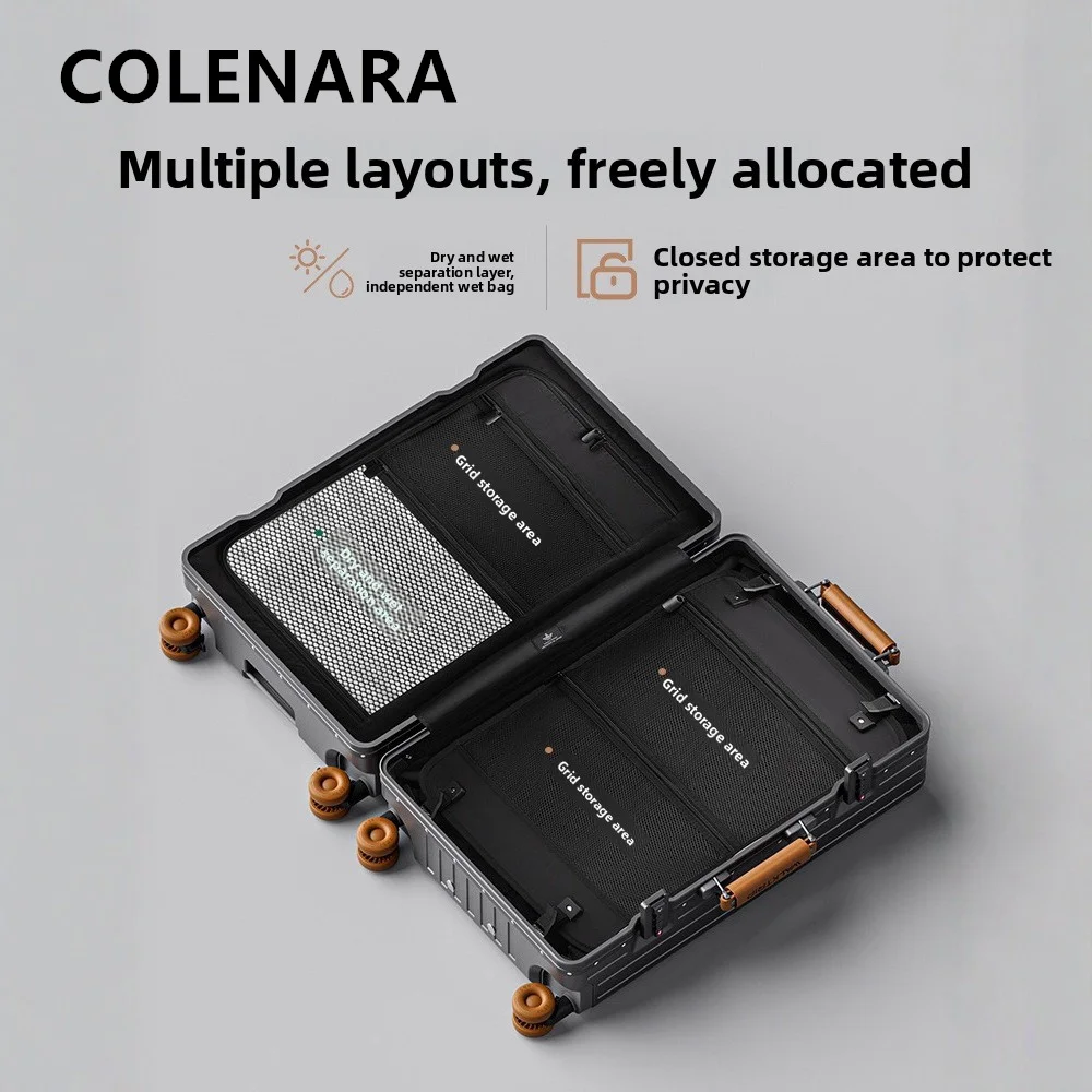 COLENARA Multifunctional Suitcase Front Opening Boarding Case Laptop Trolley Case USB Charging 20