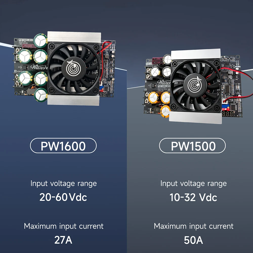 ZK 1600W High-Power Boost Power Supply DC20-60V 27A to VIN-80V Adjustable Low Ripple Step-up Converter Board Module Cooling Fan