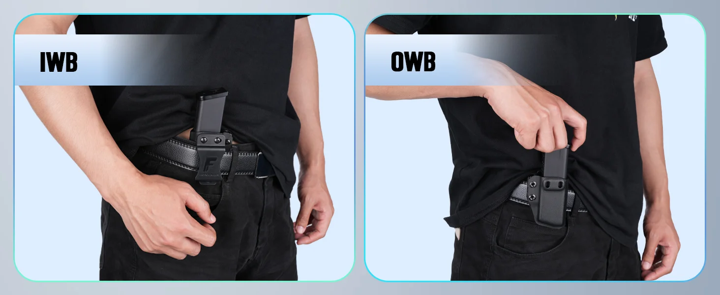 Mag Carrier IWB/OWB Magazinholster Kydex Mag Holster für 9 mm/.40/.45ACP Double Single Stack Ambidextrous Concealed Holster – Detail 3