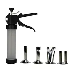 Manual Sausage Stuffer with 4 Nozzle Tubes Meat Sausage Maker Handmade Sausage Filling Tool for Restaurant Kitchen