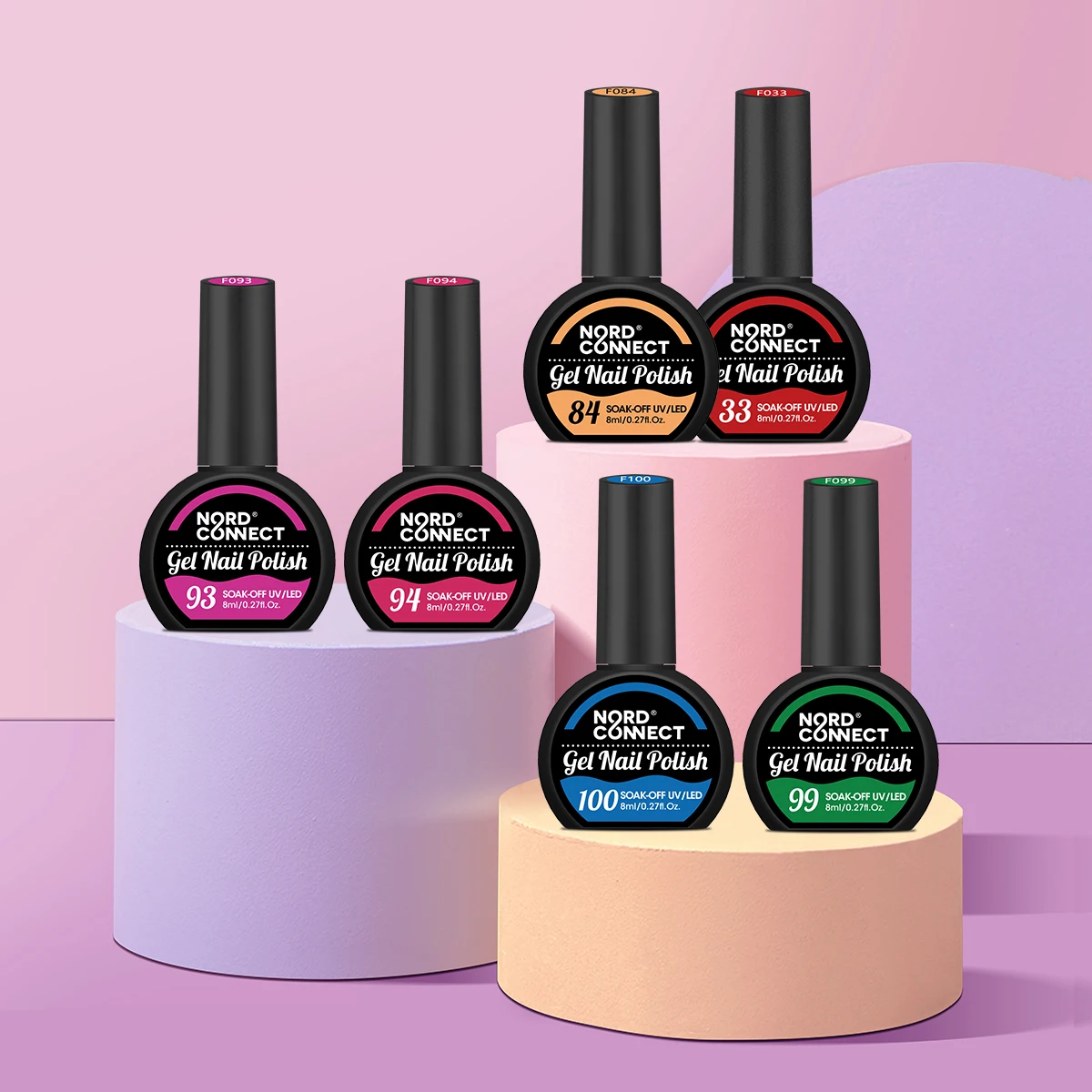 Half Round Bottle 12 Colors - New Fall Winter Series Colorful Light Therapy Nail Gel, LED Popular Nail Polish, Durable and Stron