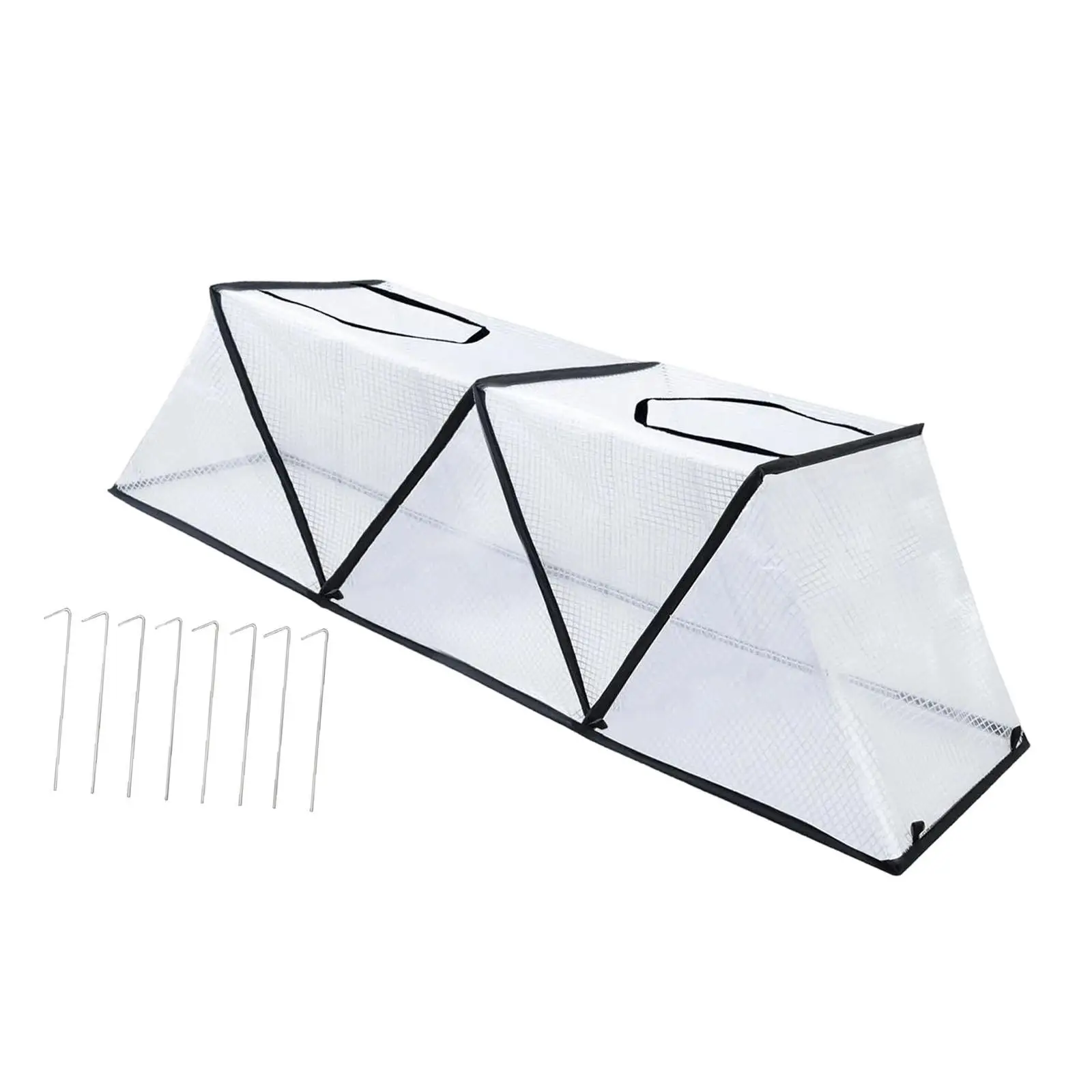 Garden Row Accelerator Plant Cover Foldable with 8 Ground Nails Portable Guard Raised Garden Bed Cover Small Greenhouse
