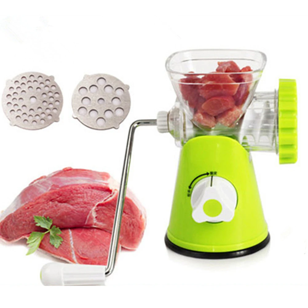 

Manual Meat Large Capacity Powerful Suction Base Kitchen Tool Sausage Maker Stuffer Green Hand Crank Mincer Vegetables Nuts