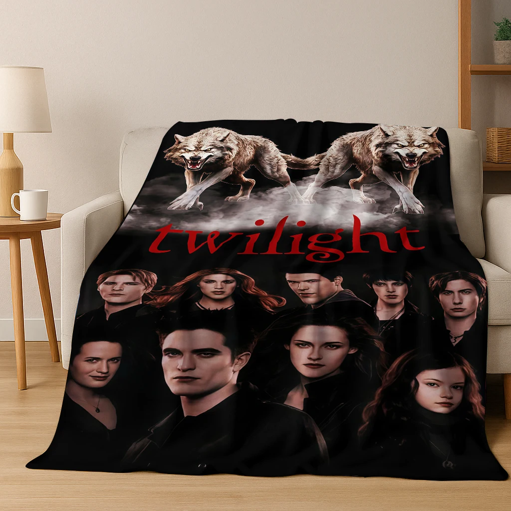 26 Style Twilight Isabella Edward Art Flannel Blanket,Cozy Soft Throw Blanket for Home Bedroom Bed Sofa Picnic Cover Gift Kids
