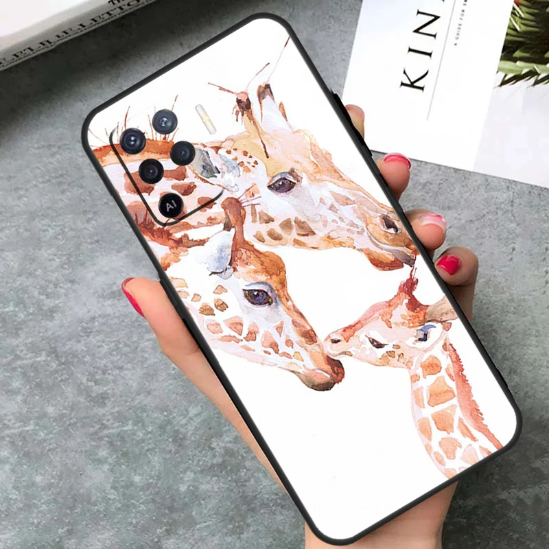 Funda de Arte de jirafa para OPPO, A57S, A54S, A96, A76, A16, A5, A9, A53, A15, A54, A74, A94, A78, A98, A17, A77, A52, A72, A93