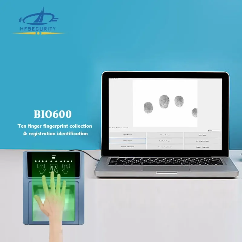 High Quality Bio600 Biometric Fingerprint Enrollment Government Projects 4 4 2 Ten Print Fingerprint Scanner with Free SDK