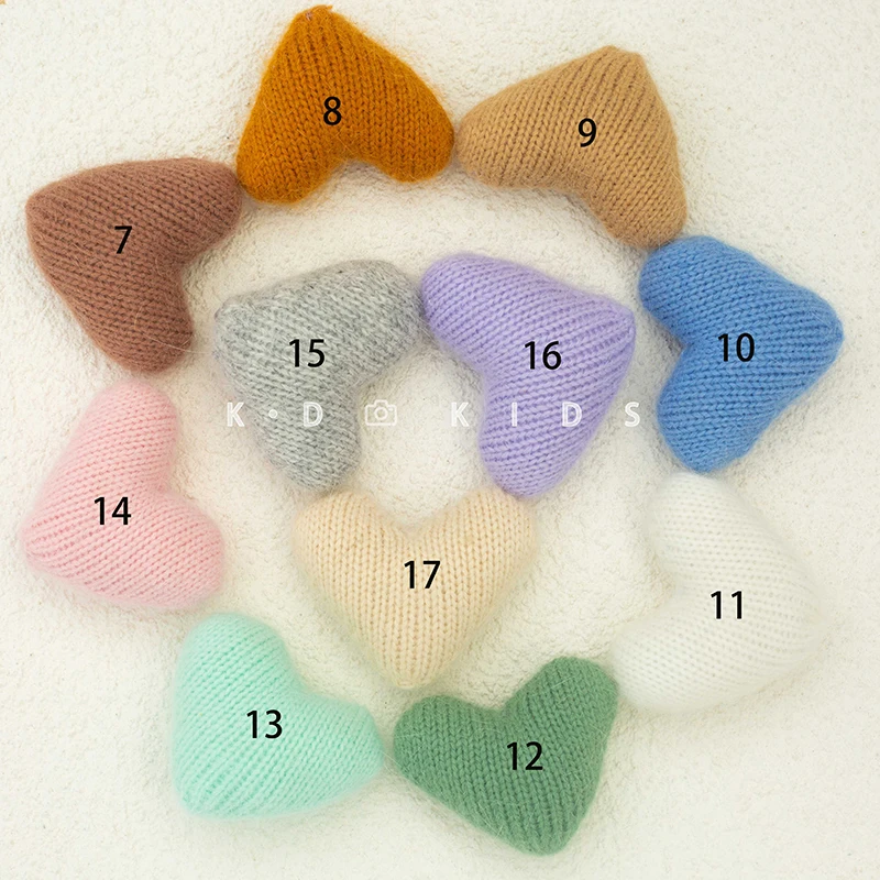 Love Heart Newborn Photography Props Handmade Felted Wool Love Heart Shape Photo Props Baby Girls Shoot Photo Studio Accessories