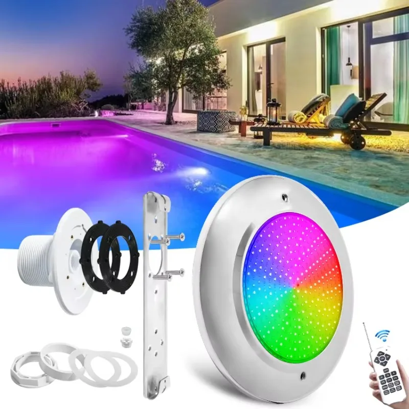 High Quality Stainless Steel 316L Underwater Light Waterproof Wireless Multi Color Resin Filled Led Swimming Pool Light
