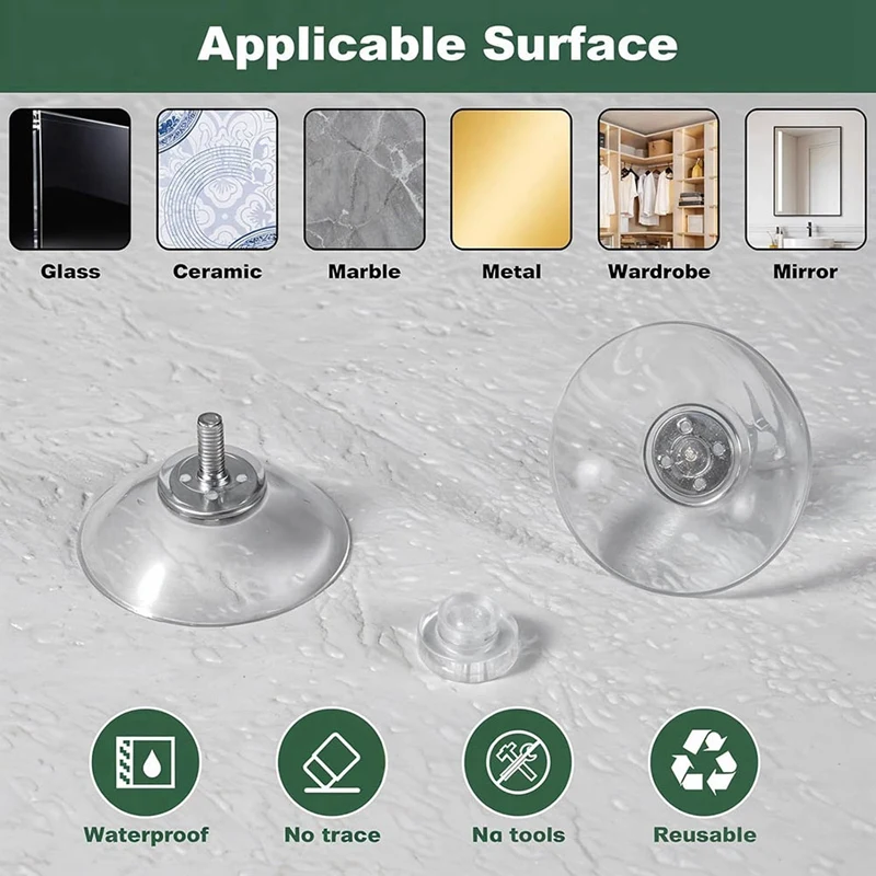 50 PCS Clear PVC Suction Cups with Screws Nut, 40 mm Strong Adhesive Sucker Pads for , Glass, Bathroom, Car-A27R