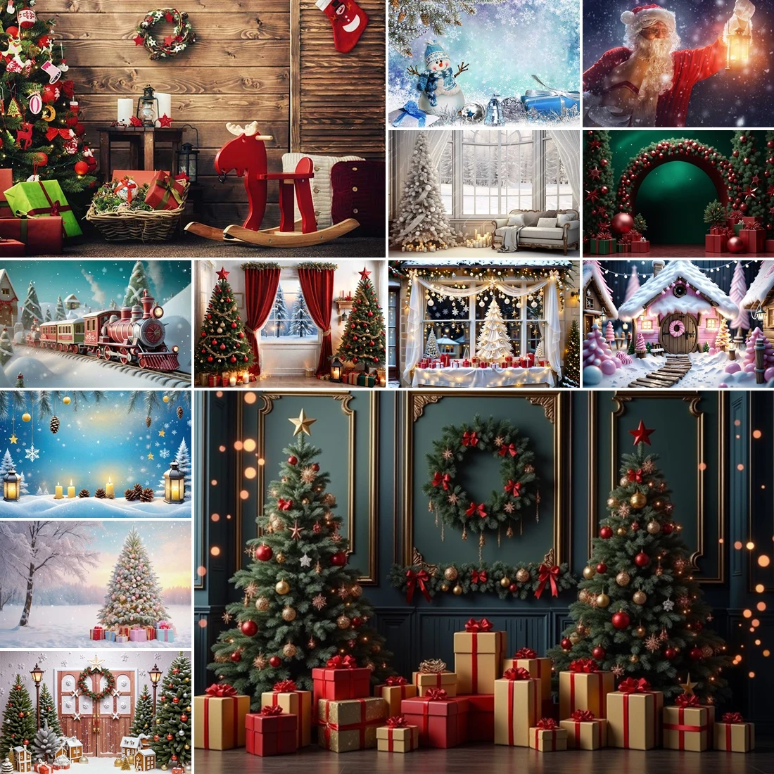MOON.QG Winter Christmas Backgrounds Warehouse Cabin Wreath Photography Backdrop Photography Accessories Photo Studio Photozone
