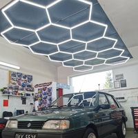 Customized 3.2*5.9M Best Automobile Spa Workshop Garage Ceiling Lamp Hexagon Led Detailing Inspection Light without Outline