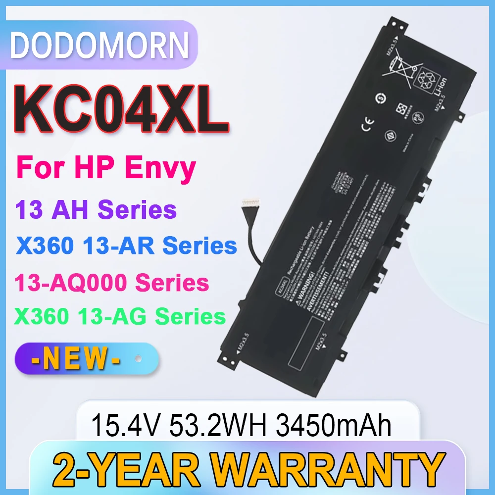 

DODOMORN New KC04XL Battery For HP Envy 13-AH0001NW AH0003NE AH1507SA TPN-W136 W133 W141 L08544-2B1 1C1 HSTNN-DB8P L08496-85