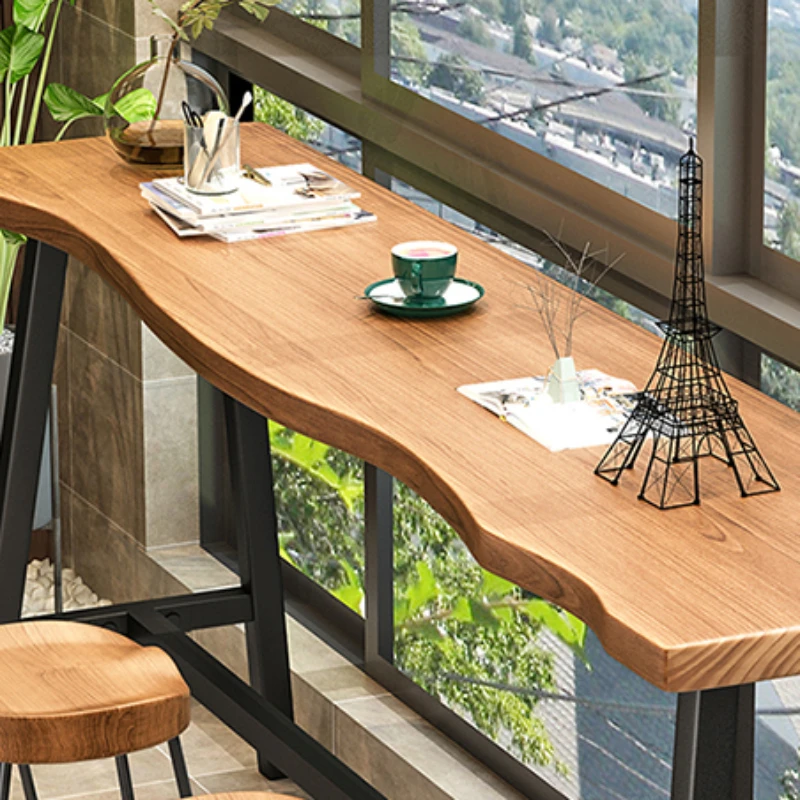 Coffee High Bar Tables Restaurant Cocktail Nordic Balcony Dining Tables Rectangular Wooden Muebles De Cocina Furniture ZT50BT