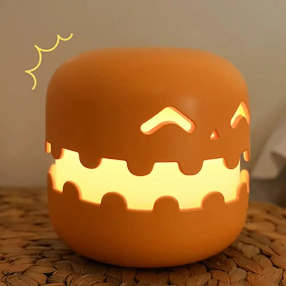 Creative Halloween Pumpkins Lamp Auto-off Timer Push Type Mini Pumpkin LED Lantern Warm Light Ornament Pumpkin Night Light Desk