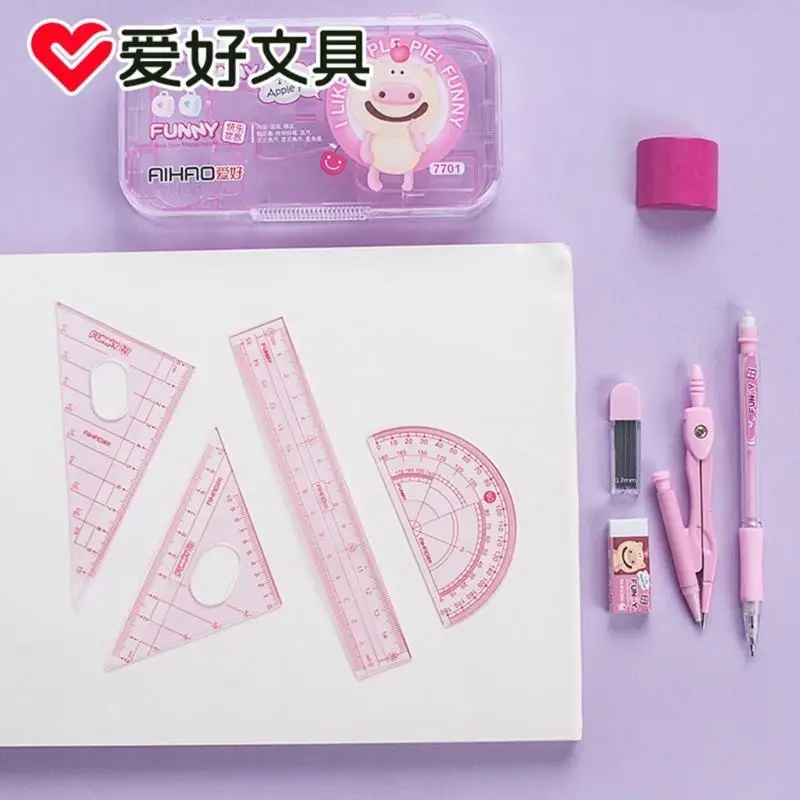 W89C เครื่องมือเรขาคณิตคณิตศาสตร์ไม้บรรทศน์ไม้บรรทัดไม้บรรท