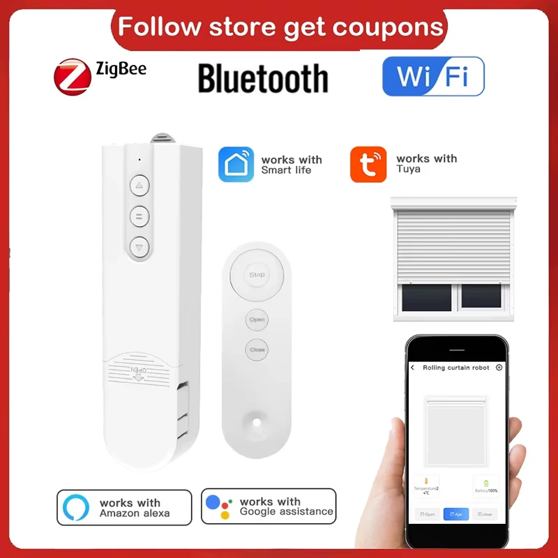 Tuya Smart Blind Motor Zigbee/Wifi/BT Automatic Electric Roller Shutter Shadows App Control Lifting Curtain Open Close Driver