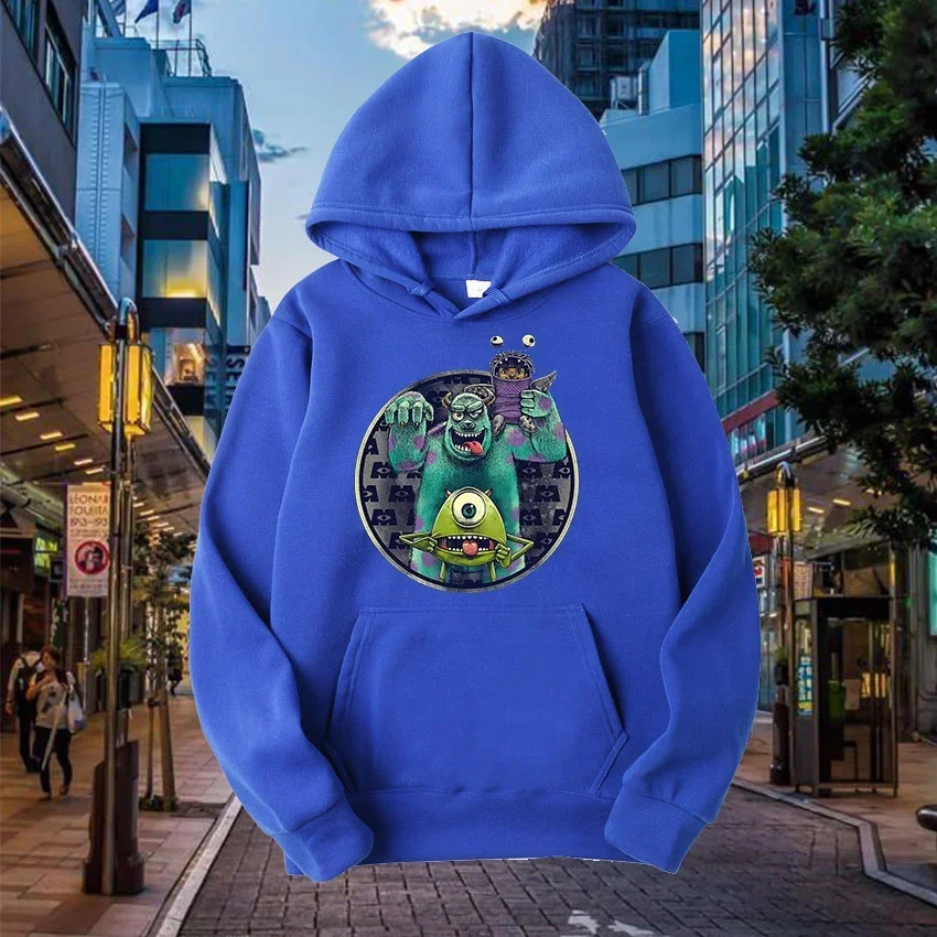 Male Sweatshirts Pocket Disney Monster University Sullivan Mike Print Clothing Cozy Popular Men Hoodies Autumn Winter Pullover