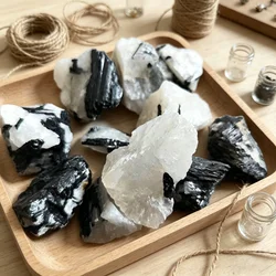 90-100g Natural Black Quartz Stone Tourmaline Stone Repair Ore Home Decoration Stone DIY Gift Collection Stone
