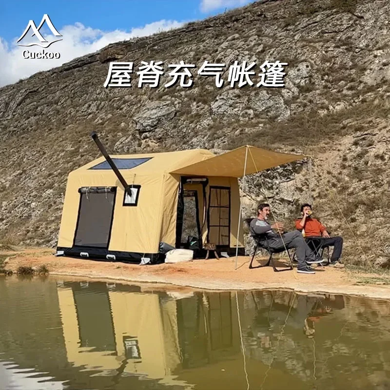 Customized roof inflatable tent outdoor multi-person rainproof camping tent foldable family camping tent