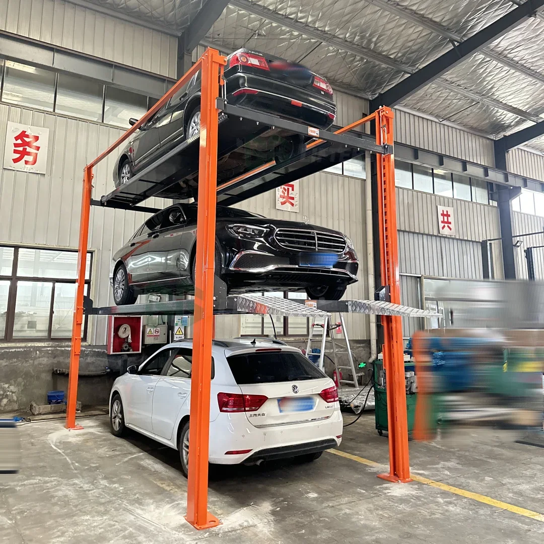 4-Post Triple Stacker Hydraulic Automatic Car Parking Lift Auto Parking System for Home Garage Equipment