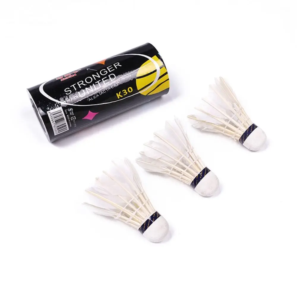 High Speed Badminton Duck Feather Hitting Practice White Shuttlecock Hard Ball Foam Head Badminton Training Ball