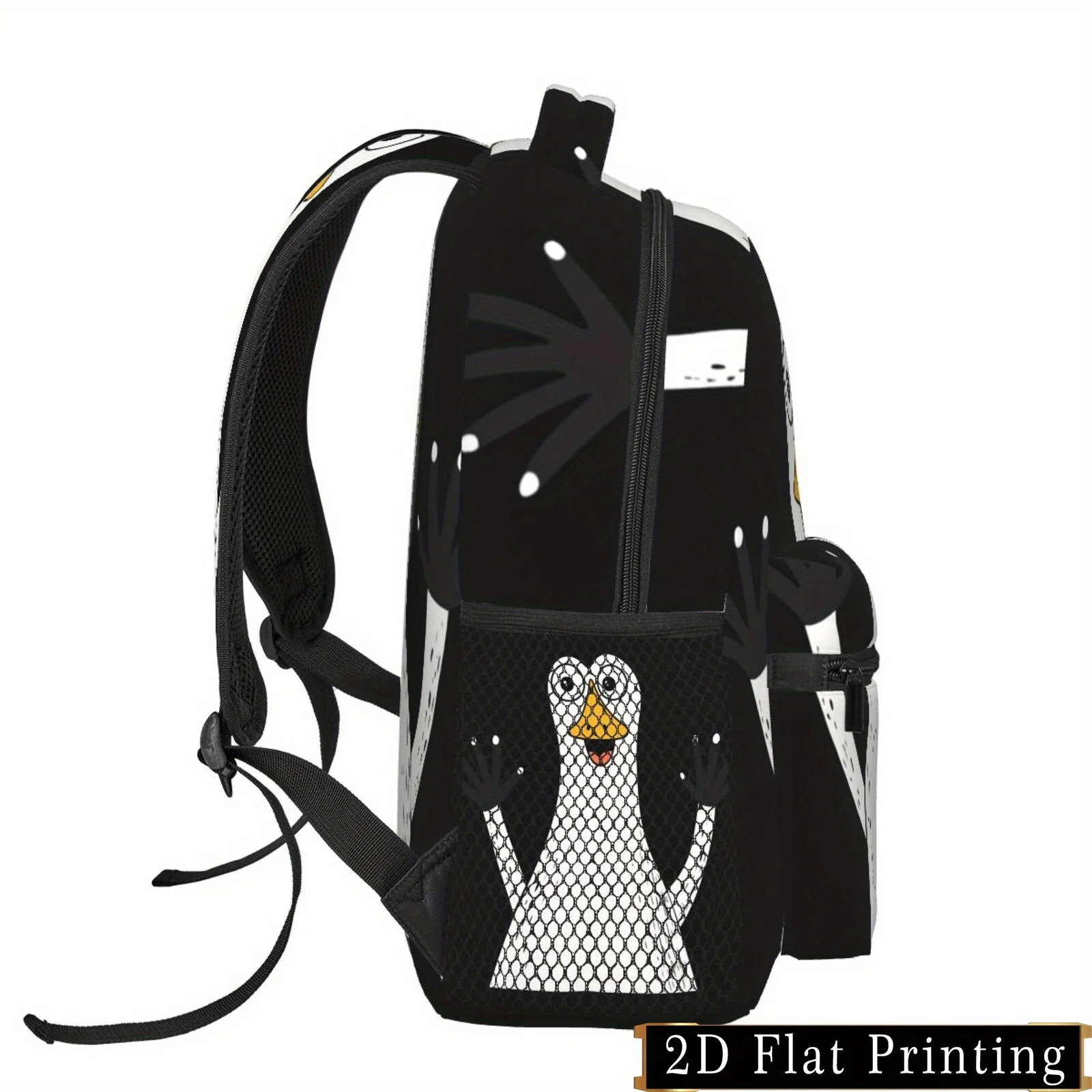 Duck Print Pattern Shoulder Strap and Waist Protection Design Backpack Fashionable iPad Laptop Bag with Large Capacity