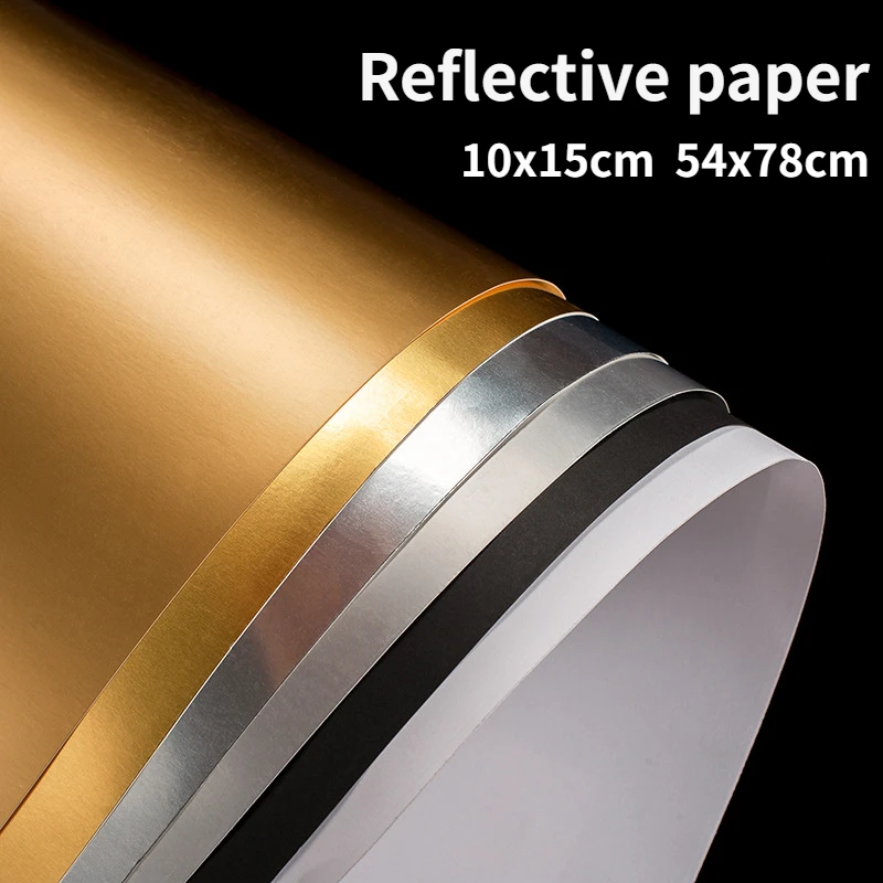 

54x78cm Reflector Photography Black Silver for Studio Multi Photo Collapsible Crop Cardboard Reflector Paper Card Background