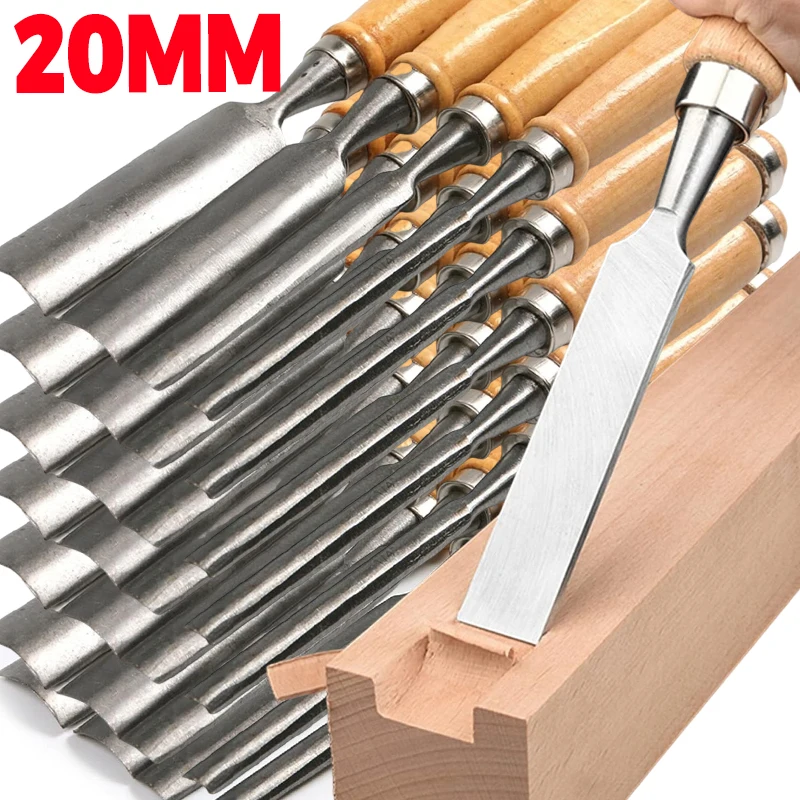 

Долото для резьбы по дереву с нескользящей деревянной ручкой, резное плоское долото ручной работы, нож, инструменты для резьбы поделки своими руками 8/12/16/20 мм