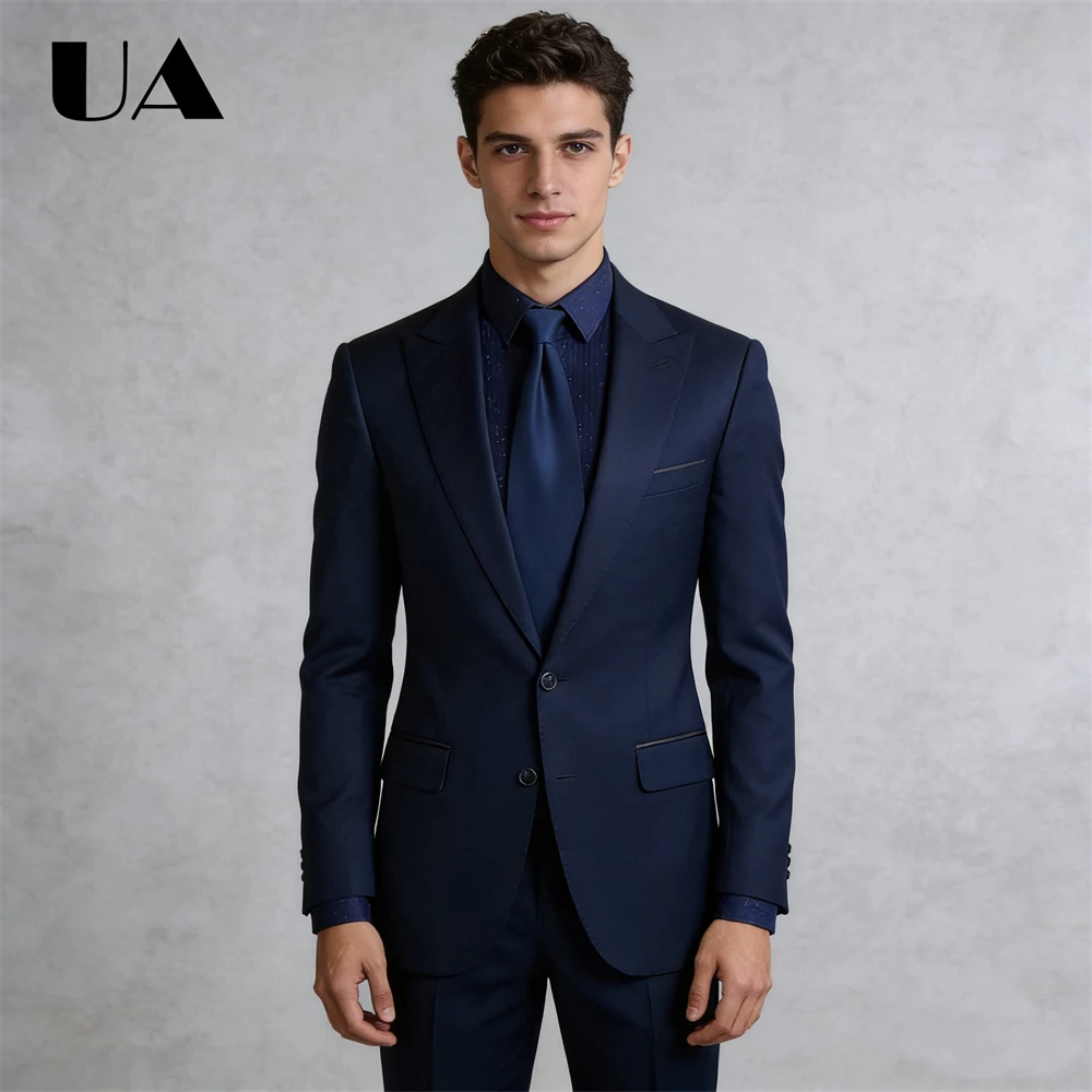 

Casual Smart Suit Set for Men, Single Breasted Notched Formal 2-Pieces Suit (Jacket Pants) XXS-7XL Customized Blazer Trousers