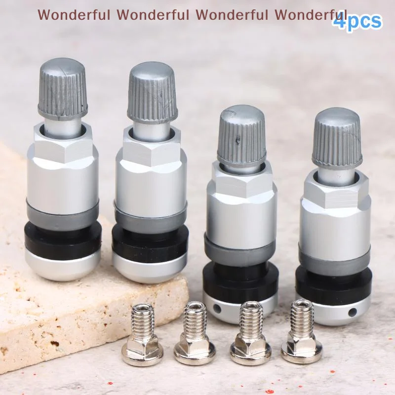 4Pcs Universal Tire Pressure Sensor Valve Stems for Most Vehicle Brands Repair Kit Secure Rubber Seal