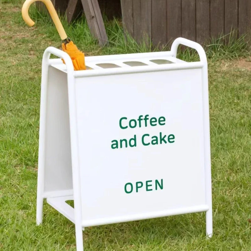 Coffee shop umbrella stand floor-to-ceiling vertical door display stand, outdoor metal paint