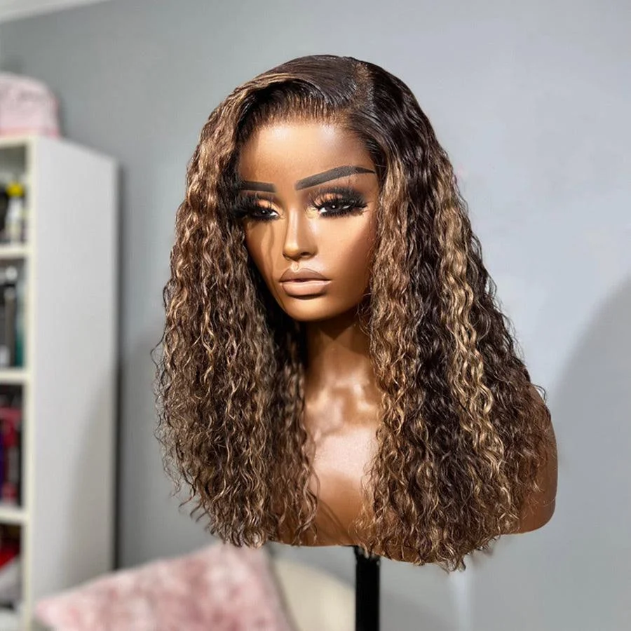 

Мягкий 26-дюймовый длинный светлый кудрявый вьющийся парик плотности 180 для женщин, детские волосы, бесклеевые, предварительно выщипанные, натуральные волосы