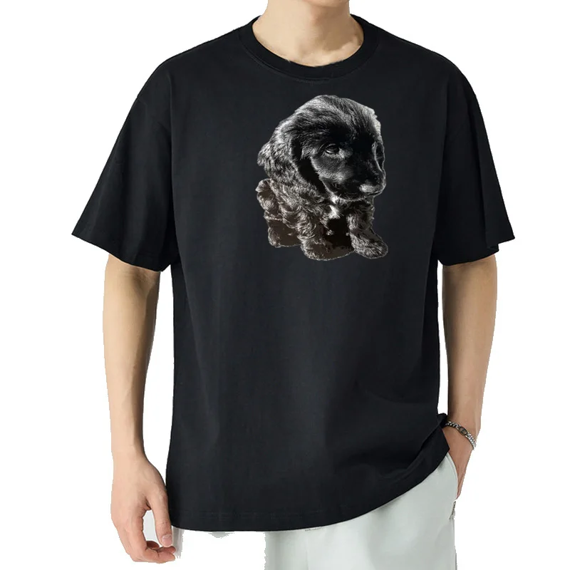 Short sleeve tee customs summer top quick-drying men t shirts English Cocker Spaniel Black Puppy Dog - Adorable! T-Shirt