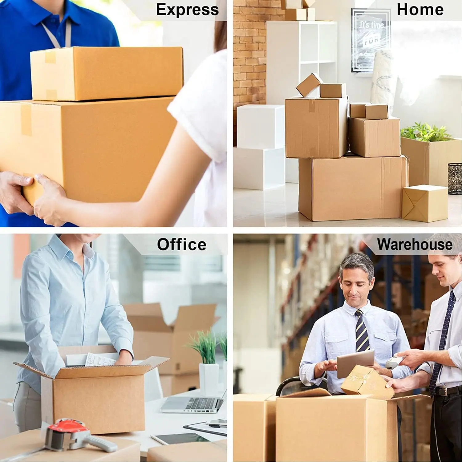 2-Pack Brown Packing Tape with Dispenser -2.7mil x 1.88" x 55Y Heavy Duty Packing Tape for Moving Boxes-Moving Tape Strong Adhes