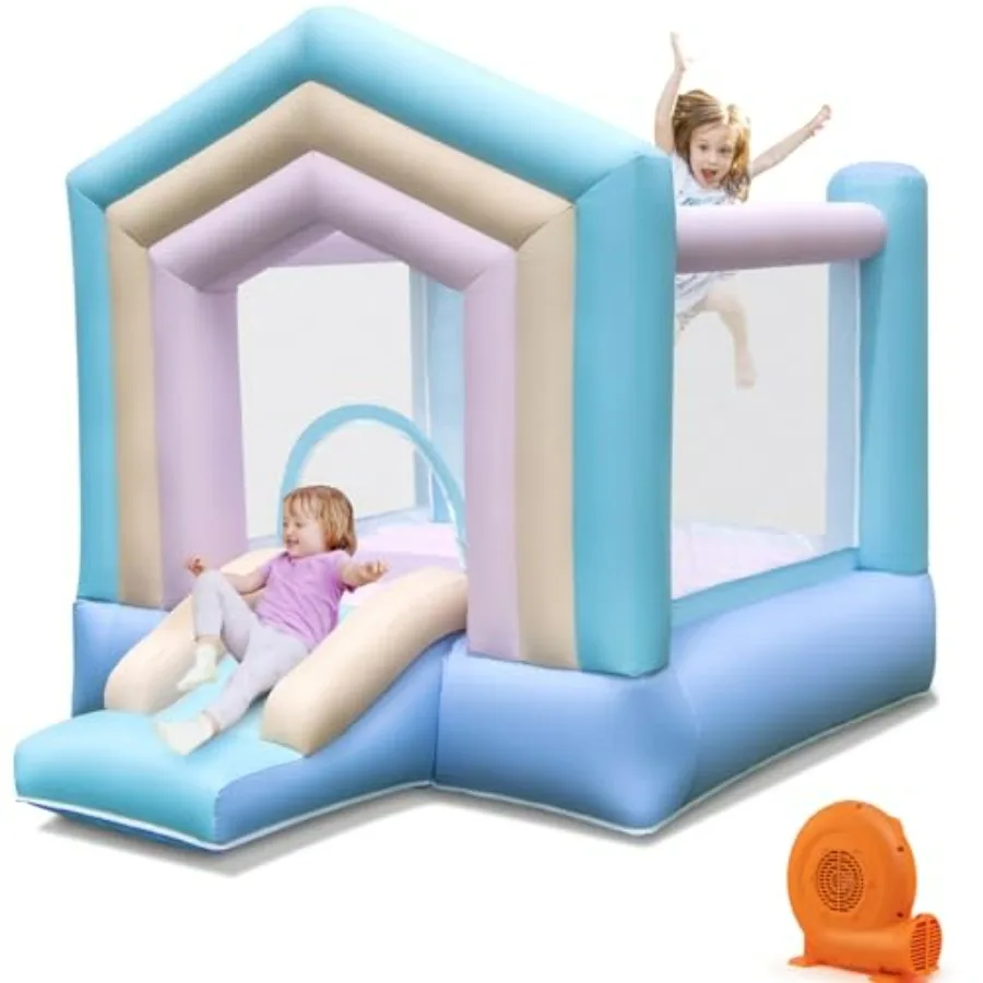 

Inflatable Bounce House Dream Cotton Bouncy House for 5-12 Indoor Outdoor Family with Blower Large Jumping Area Slide Portable
