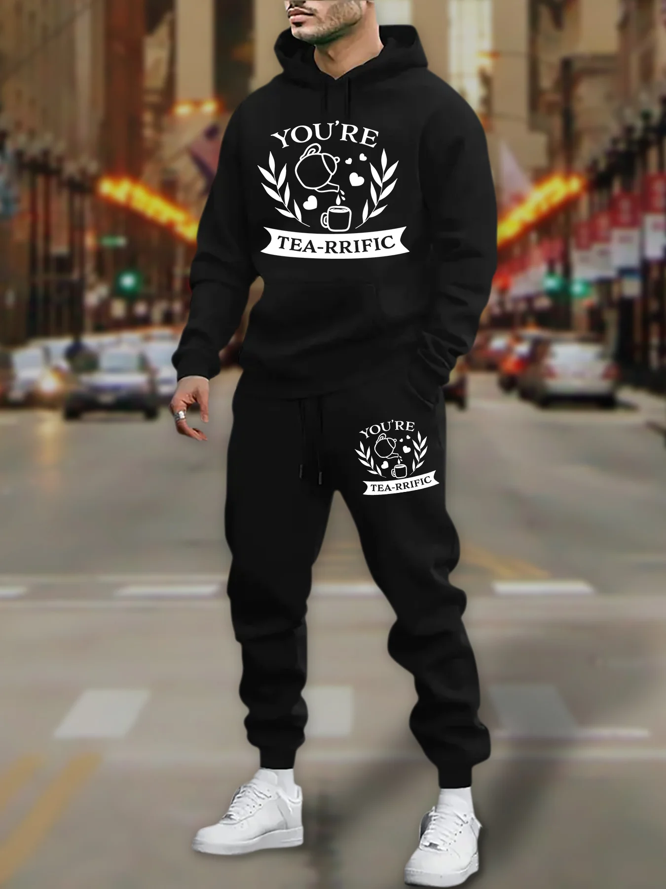 2026 Letter Series Printed Unisex Fashion Leisure Fleece-Lined Sweatpants, Sweatshirt and Hoodie Set for Autumn and Winter