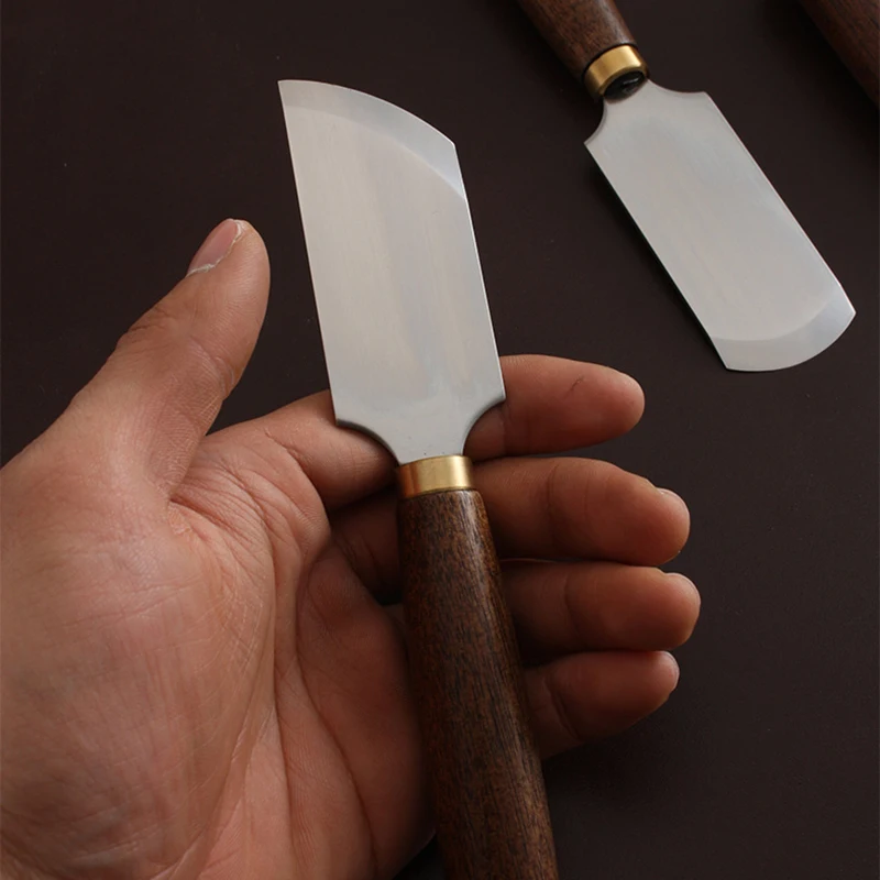 1Pcs Professional Leather Cutter Paring Knife Leather Skiving Thinning Knife Cut Steel Wood Handle DIY Handmade Tool