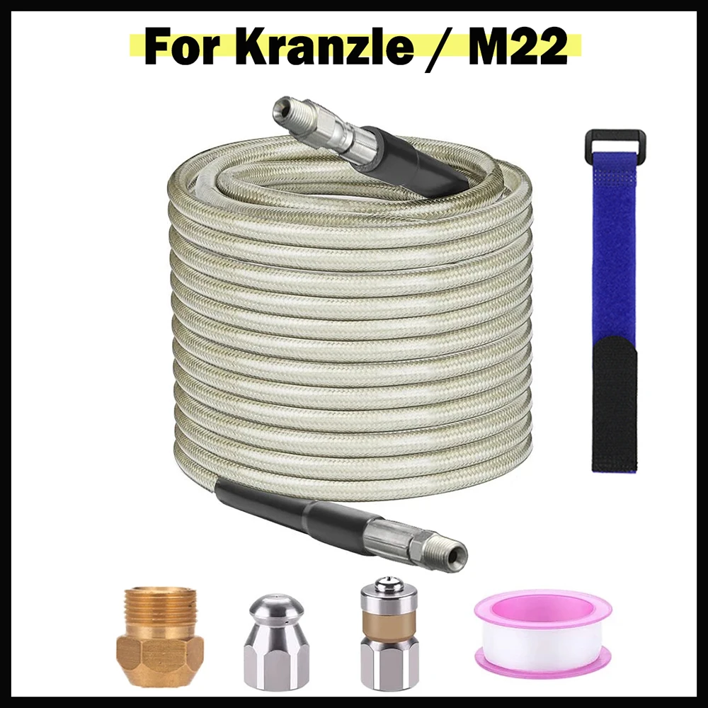 

High Pressure Washer Sewer Drain Water Cleaning Hose Pipe Sewer Jet 1/4" NPT Nozzle 4000 PSI Sewage dredge Hose For Kranzle M22