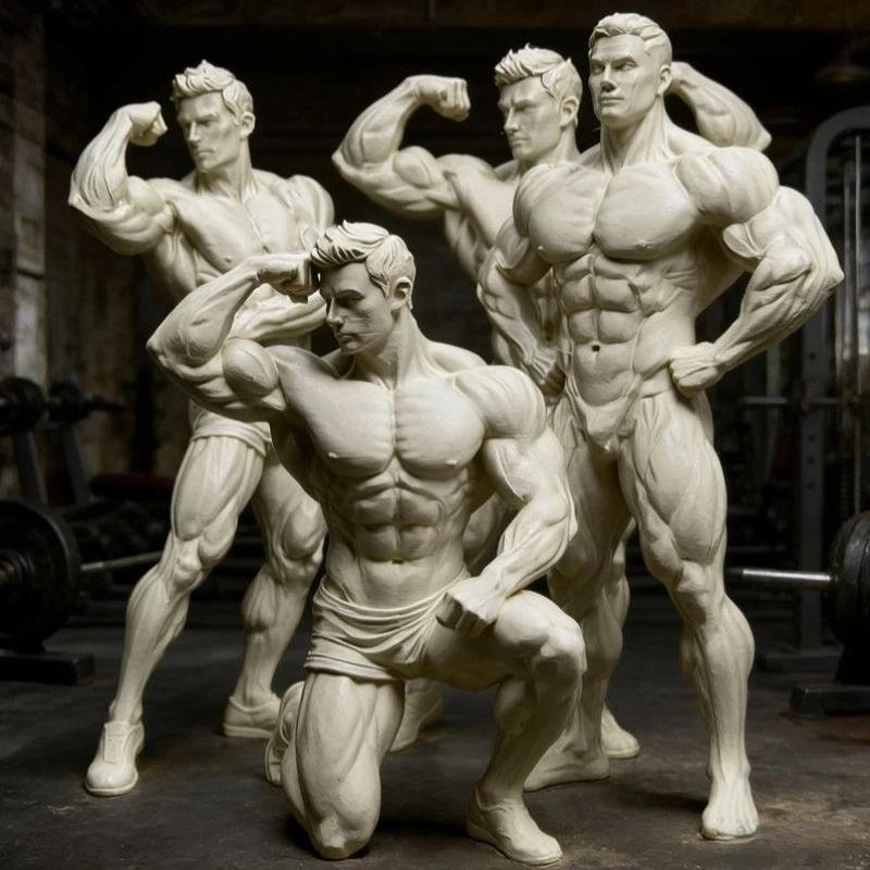 Classic Design of a Fitness Statue - Muscular Male Figure - High-End Desktop Decoration Item, Figurine Gift, for Gym Decoration
