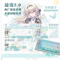 Anime Firefly Keycaps Translucent 130 Keys PBT Keycaps Chreey Keycaps Side Print Key Cap Dye-sub Mechanical Keyboard Caps