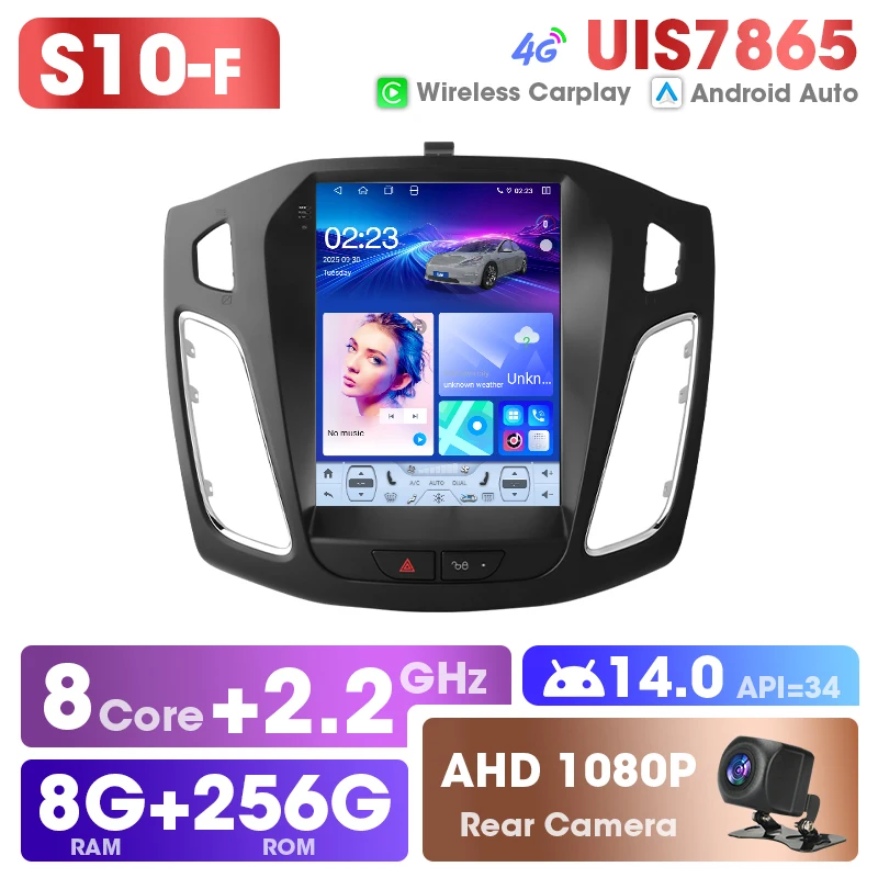 2 Din GPS Navigatie Multimedia Speler Android Auto Autoradio voor Ford Focus 3 MK3 2011 - 2019 Carplay Bluetooth 5.4 Stereo Touchscreen UIS7865 WIFI Met Framework