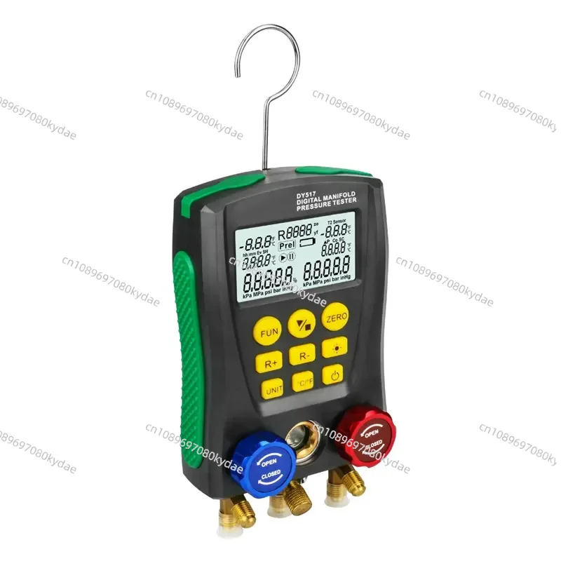 Digital Refrigerant Pressure Gauge DY517 DY517PLUS AC Freon Charging Manifold Tester HVAC Air Conditioner Pressure Test Tool