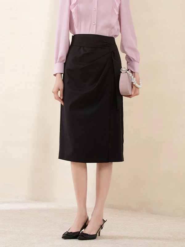 

Женская юбка Shimeng с высокой талией, прямого кроя, дышащая, комфортная, А-силуэт, с разрезом, из полиэстеровой смеси, летняя