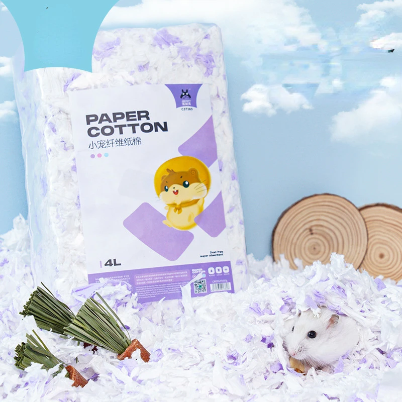 Hamster Dust-Free Paper Cotton Bedding Absorbent Deodorant Flowers Cotton Paper Small Animal Paper Cotton Sawdust Cage Products