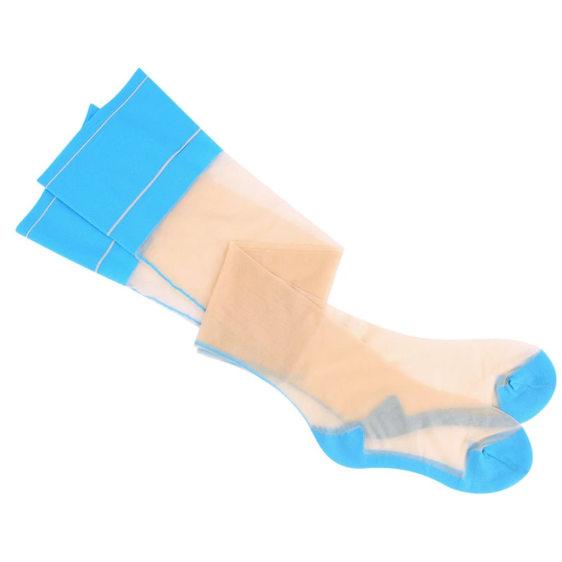 

Original Package! 10D Ultra-thin Sheer Stockings Retro Wide Rib Top Thigh High Stockings Cuban Heel Foot Shaped Sexy Stockings